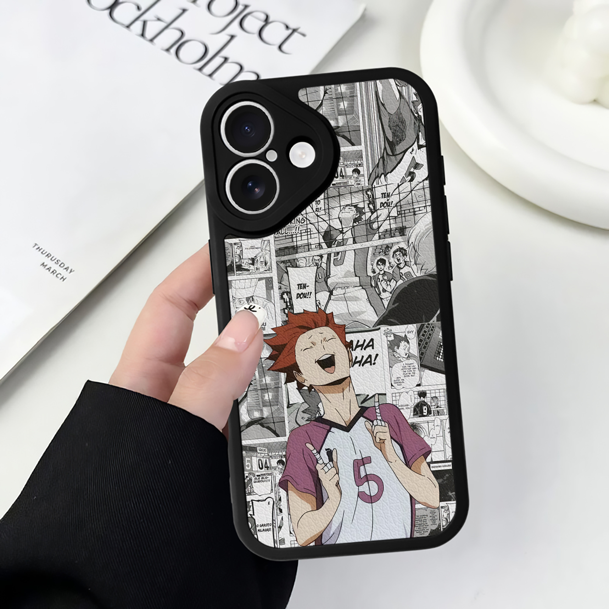 （画像用） ハイキュー!! Haikyu!! 【iPhone 16シリーズ対応】シリコンスマホケース（レザー調） 材質：シリコン